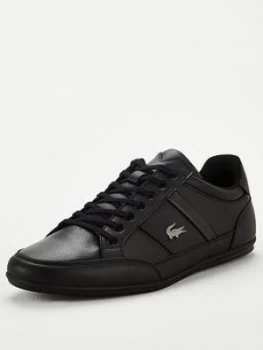 Image of Lacoste Chaymon Leather Trainers - Black