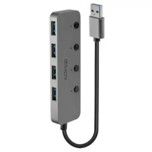 Image of Lindy 4 Port USB 3.0 Hub with On/Off Switches