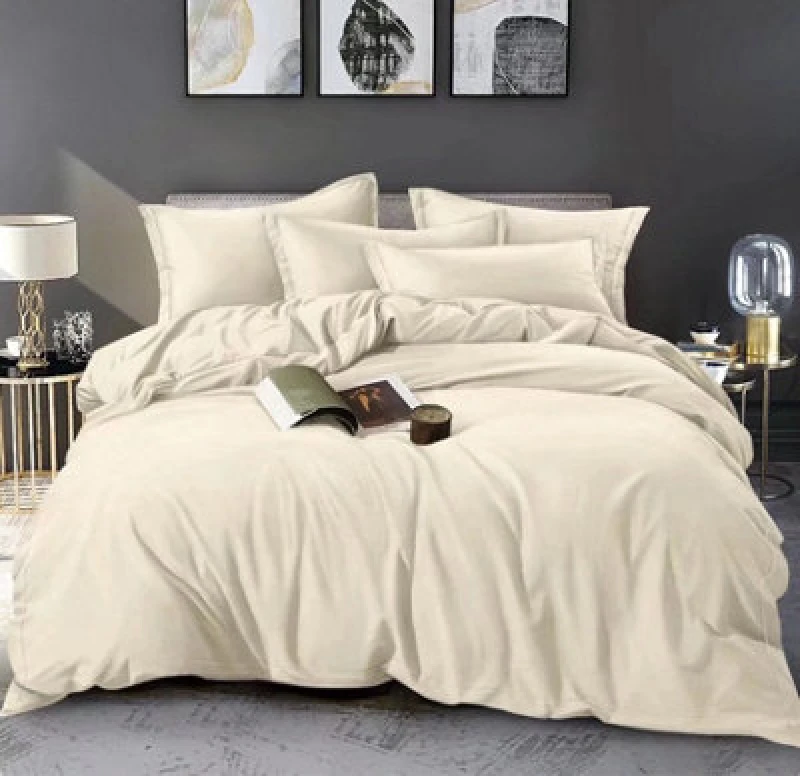 Image of Ezysleep Ezysleep Beige Marl Printed Duvet Set in Natural Size: Single Natural Single Unisex 0721545589675