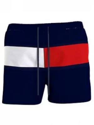 Image of Tommy Hilfiger Core Flag Swim Shorts, Desert Sky, Size S, Men