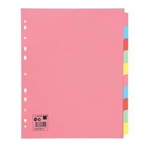 Image of 5 Star Subject Dividers Multipunched Manilla Board 10 Part Extra Wide A4 Assorted