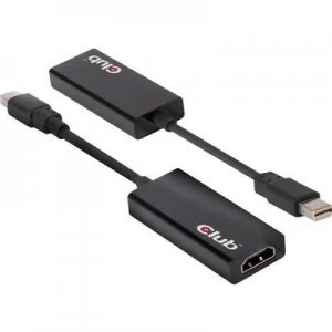 Image of club3D DisplayPort / HDMI Adapter [1x Mini DisplayPort plug - 1x HDMI socket] Black 15.00 cm