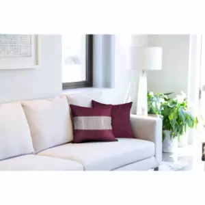 Image of Emma Barclay Eclat - Diamante Panel Velvet Cushion (pair) Cover In Aubergine