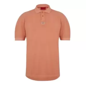Image of Hugo Danoe Pique Polo Shirt - Orange
