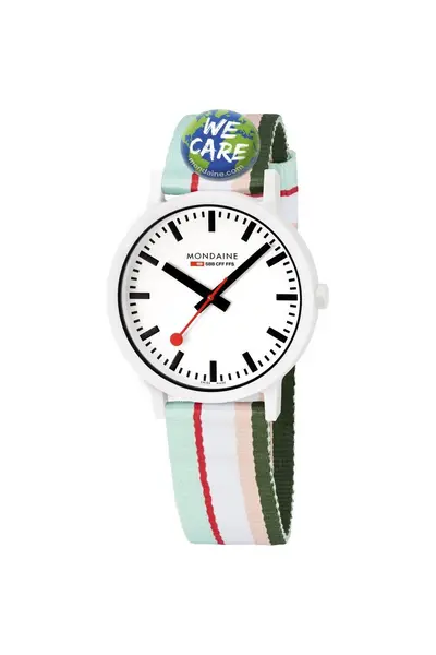 Image of Mondaine Essence Plastic/resin Classic Analogue Quartz Watch - Ms141110Lf White