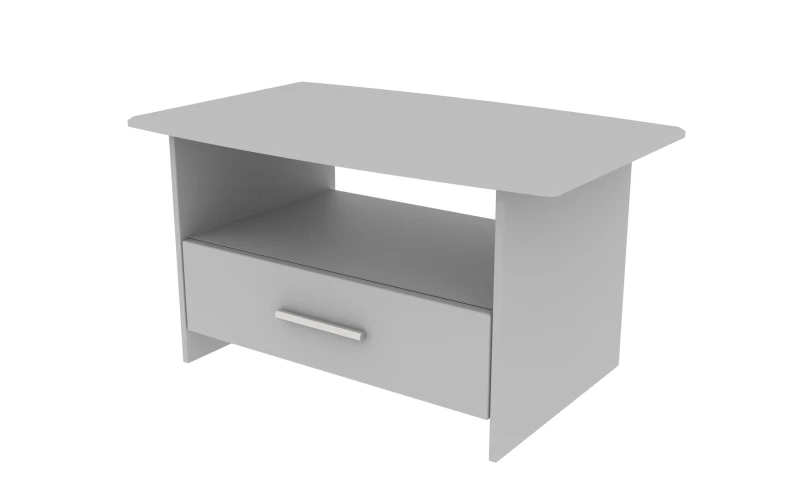 Image of Harrow Bottom Drawer Coffee Table In Grey Matt (Ready Assembled)