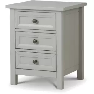 Image of 3 Drawer Bedside Table Cabinet Nightstand Dove Grey - Louella