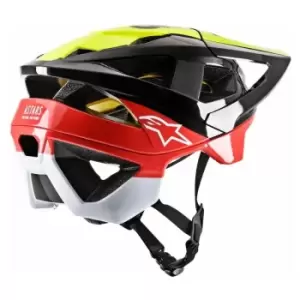Image of Alpinestars Vector Tech Mips Helmet - Pilot Black Yellow Fluo Red Gloss - Ap87011539L