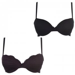 Image of Dorina 2 Pack Ida T Shirt Bras - Dark Red Y32