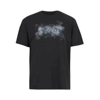 Image of AllSaints Shadow Stamp Short Sleeve Crew - Jet Black