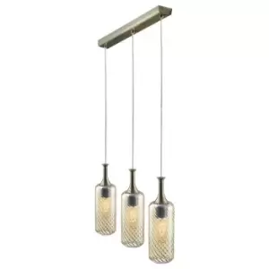 Image of Italux Chandler Industrial, Retro 3 Light Bar Pendant Ceiling Light, E27