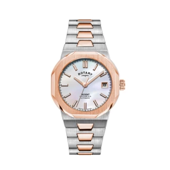 Image of Womens Rotary LB05412-07 Regent Automatic Two Tone Steel Bracelet Wristwatch Colour - Silver