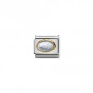 Image of Nomination Composable Classic Double Gold Agate Drusie Silver Moon Link 030516/01