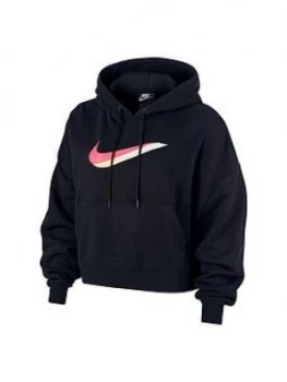 Image of Nike Nsw Icon Clash Pullover Hoodie (Curve) - Black
