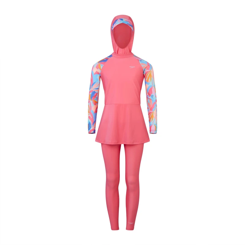 Image of Speedo Kids Modesty One Piece Swimsuit Pink/Blue female 11-12 Yrs