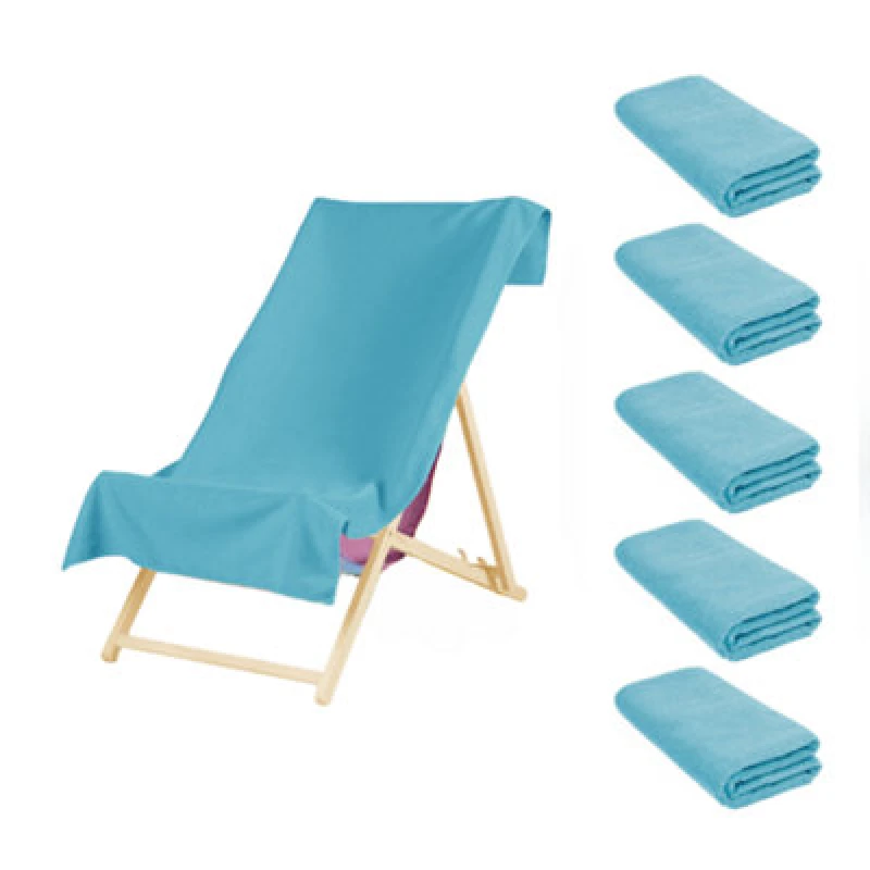 Image of OHS OHS 5 x Plain Microfiber Quick Dry Bath Beach Towel in Bright Blue Size: Bath Towel Bright Blue Bath Towel Unisex 5027434173983