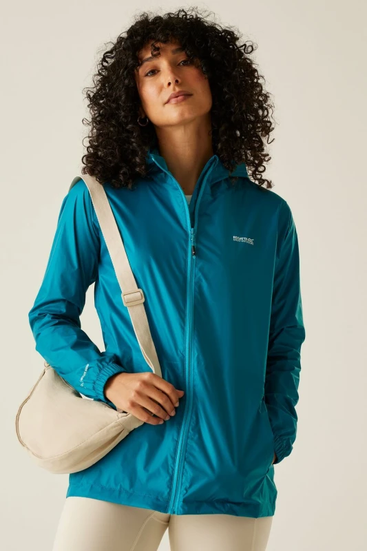 Image of Regatta Womens 'Pack-It III' Waterproof Packaway Jacket in Blue Size: 18 Blue Female 18