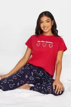 Image of Petite 'Tis The Season' Slogan Christmas Pyjama Set