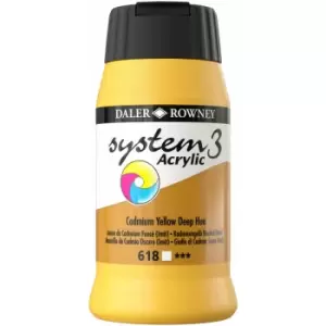 Image of System 3 Acrylic Paint Cadmium Yellow Hue (500ml) - Daler Rowney