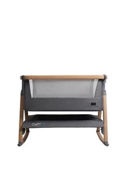 Image of Tutti Bambini Cozee Air Bedside Crib - Oak And Charcoal