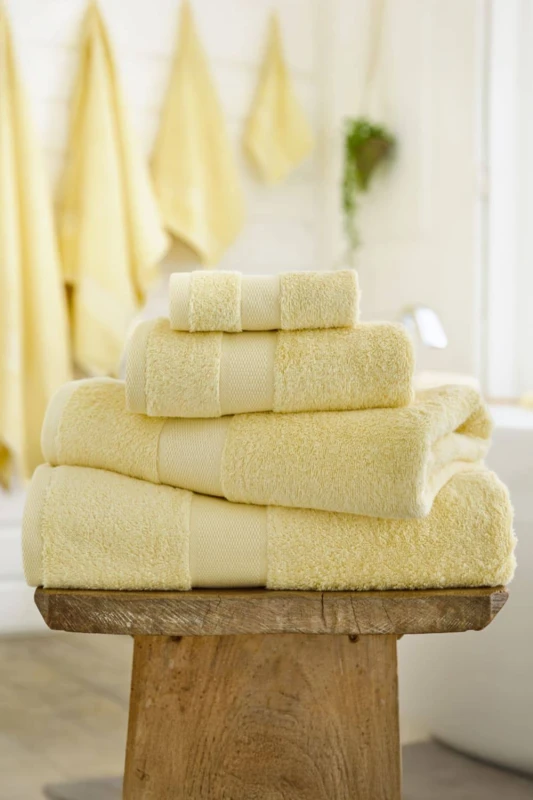 Image of Deyongs Egyptian Embrace Towels - Egyptian Cotton Fluffy, Soft & Absorbent in Lemon Lemon Unisex