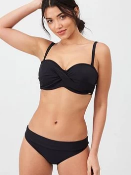 Image of Panache Anya Riva Twist Bandeau Bikini Top - Black, Size 34Ff, Women