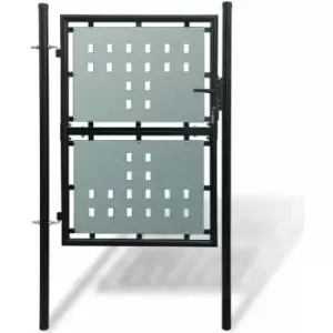 Image of Black Single Door Fence Gate 100 x 250cm Vidaxl Black