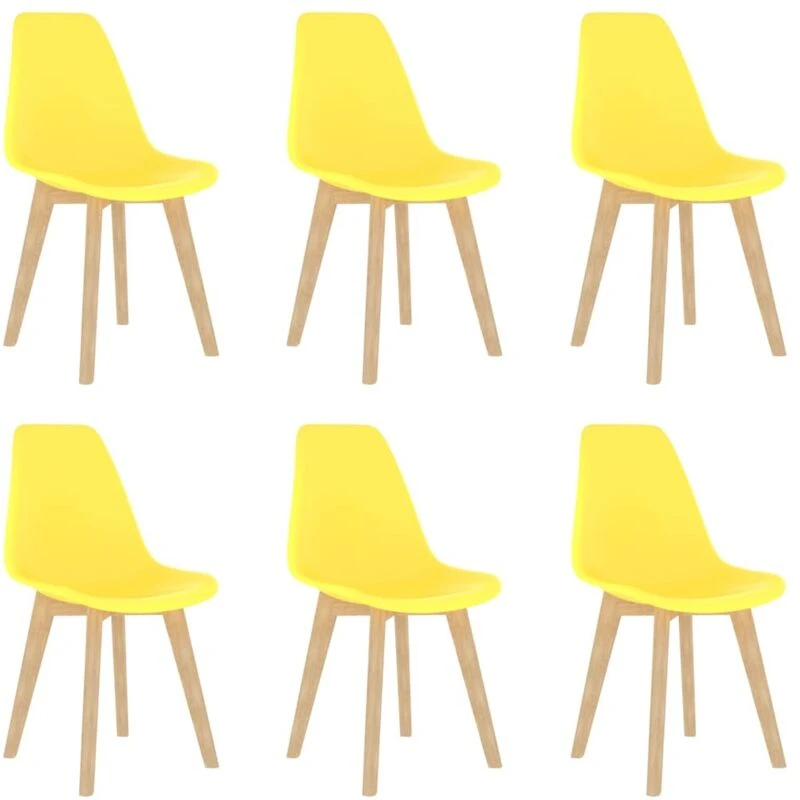Image of VIDAXL Dining Chairs 6 pcs Yellow Plastic Vidaxl 8719883999548