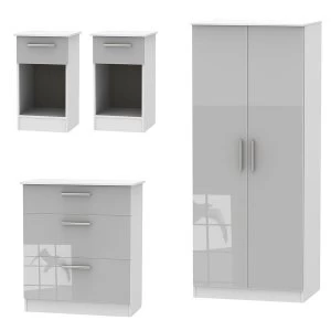 Image of Goodland Ready Assembled 4 Piece Bed Set - Grey