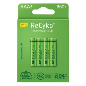 Image of GP GPRHCH63E018 GP ReCyko 650 AAA card of 4