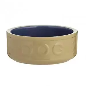 Image of Mason Cash Cane & Blue Lettered Dog Bowl 13cm NWT6953