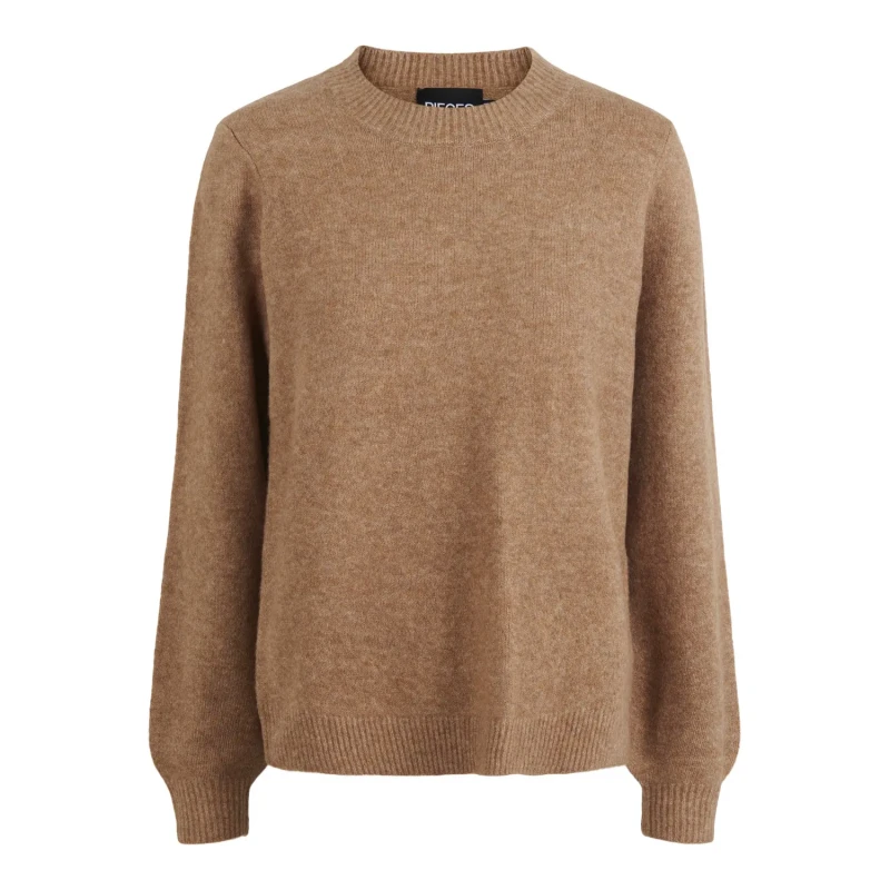 Image of Pieces Womens o-neck wool sweater Pieces Janita Marron Female S