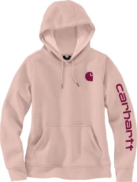 Image of Carhartt Clarksburg Logo Ladies Hoodie, pink, Size S for Women