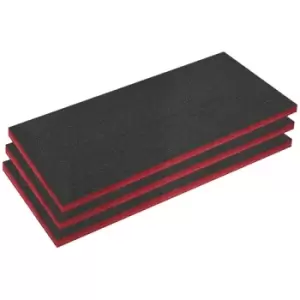 Image of Sealey SFPK50R Easy Peel Shadow Foam Red/Black 50mm - Pack of 3