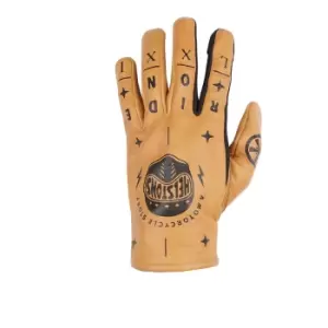 Image of Helstons Kustom Summer Leather Gold Gloves T9