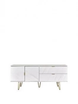 Image of Swift Marbella Low Sideboard/Tv Unit - Fits Up To 42" TV - Marble Effect