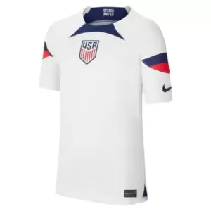 Image of Nike USA Home Match Shirt 2022 2023 Juniors - White