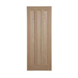 Image of Vertical 3 panel Oak veneer Internal Door H1981mm W838mm