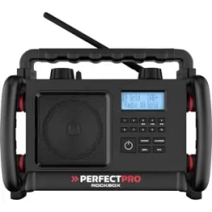 Image of PerfectPro ROCKBOX Workplace radio DAB+, FM AUX, Bluetooth, FM shockproof Black