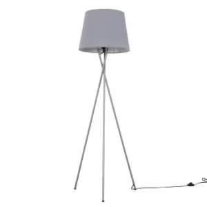 Image of Camden Grey Tripod Floor Lamp with XL Grey Aspen Shade