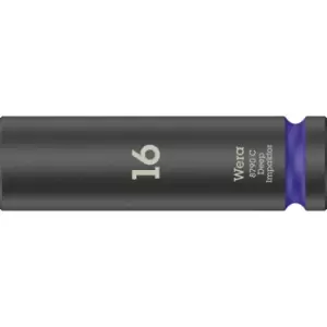Image of Wera 8790C Impaktor 1/2" Drive Deep Hexagon Impact Socket 1/2" 16mm