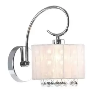 Image of Netlighting Wall Lamp Chrome 1 Light with Crystal Shade, E14