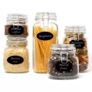 Image of Clip Top Glass Storage Jars - Assorted Set of 5 M&W
