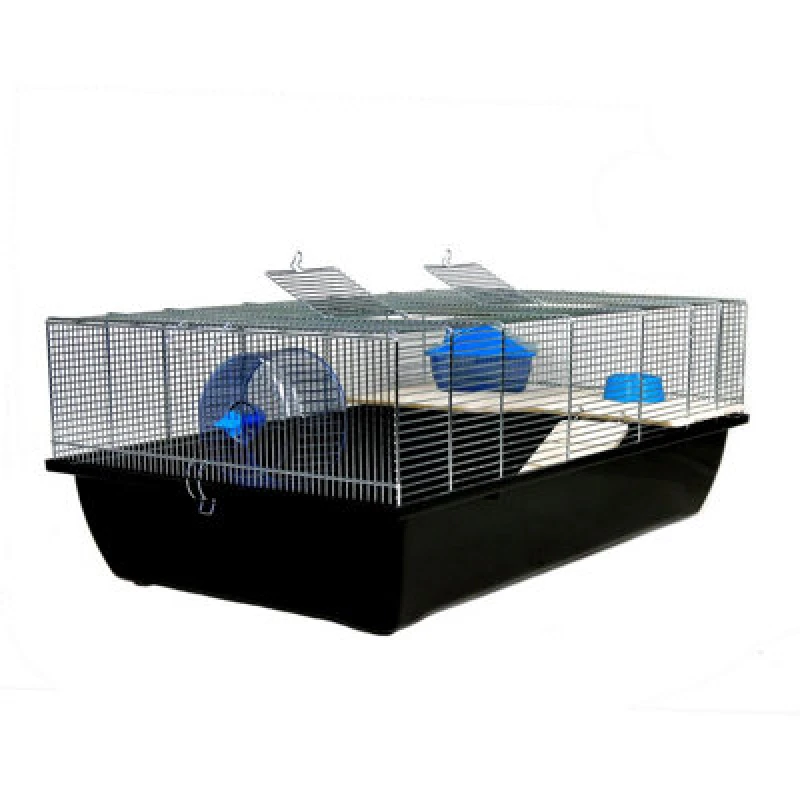 Image of Little Friends Rat And Hamster Cage With Shelf - Carlton Medium Black