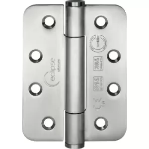 Image of Eclipse Grade 14 Concealed Bearing Radius Hinge Satin (2 Pack) in Silver Steel