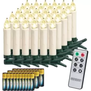 Image of Deuba - Christmas Tree LED Candles Lights Clip On Fairy String Warm White Decor Battery Flameless Realistic Electronic 30 Pieces / Warm White
