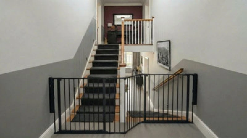 Image of Safetots Two Door Multi Panel Solution For Up And Down Staircases, Black, 220Cm Of Length, Includes 2 Door Opening Panels