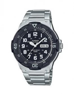 Image of Casio Casio Black Daydate Dial Stainless Steel Bracelet Watch