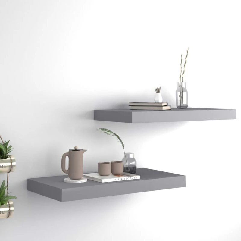 Image of VIDAXL Vidaxl - Floating Wall Shelves 2 pcs Grey 50x23x3.8cm mdf 8720286074824