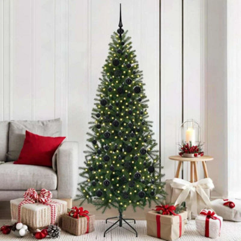Image of Vidaxl Artificial Christmas Tree With 300 Leds Green 180 Cm Pe And Pvc